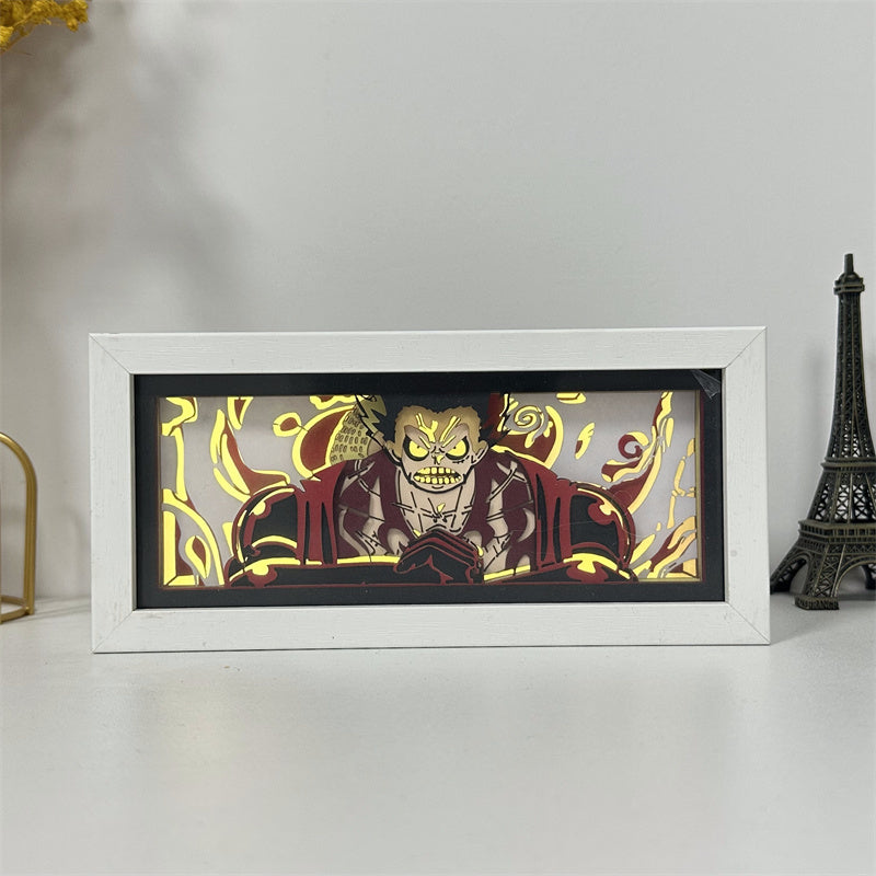 Anime theme RGB paper carving lamp, multi-color mode, remote control dimming