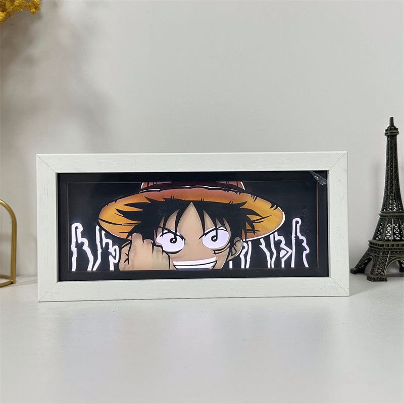 Anime theme RGB paper carving lamp, multi-color mode, remote control dimming