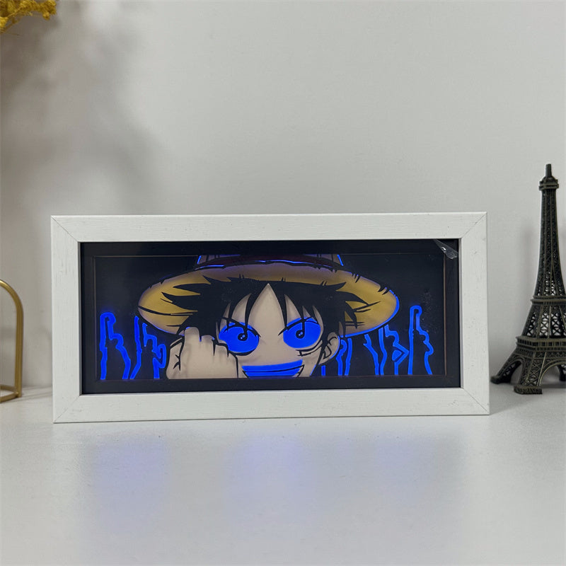 Anime theme RGB paper carving lamp, multi-color mode, remote control dimming