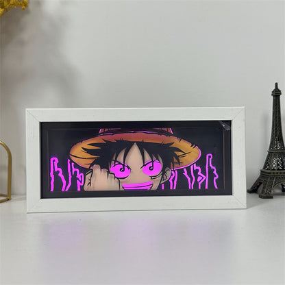 Anime theme RGB paper carving lamp, multi-color mode, remote control dimming