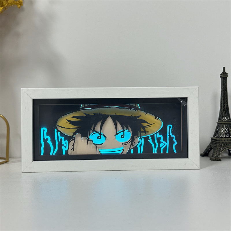 Anime theme RGB paper carving lamp, multi-color mode, remote control dimming