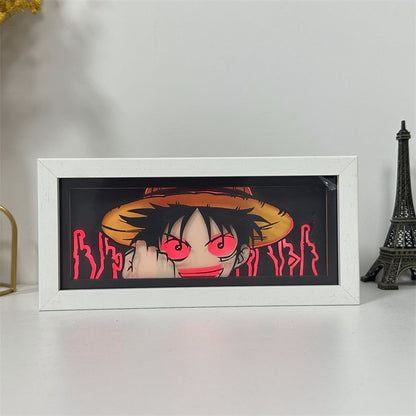 Anime theme RGB paper carving lamp, multi-color mode, remote control dimming
