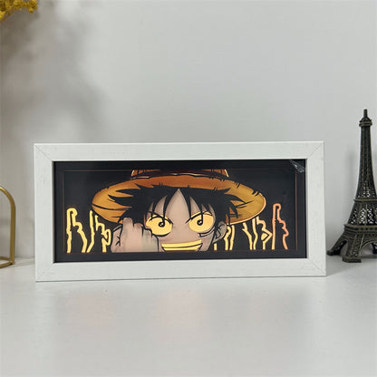 Anime theme RGB paper carving lamp, multi-color mode, remote control dimming