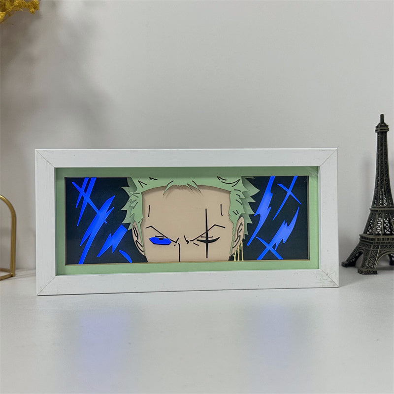 Anime theme RGB paper carving lamp, multi-color mode, remote control dimming