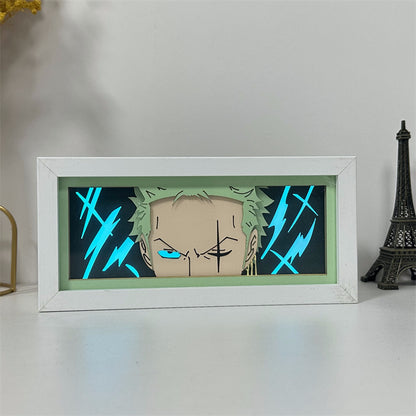 Anime theme RGB paper carving lamp, multi-color mode, remote control dimming