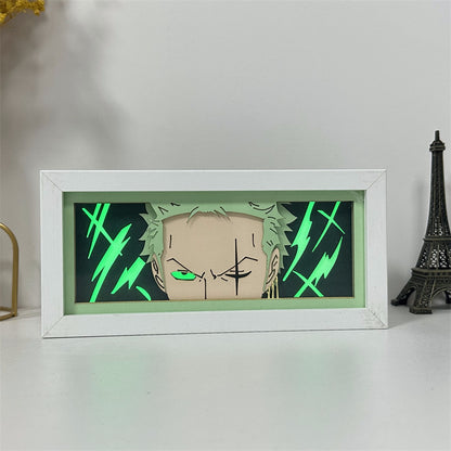 Anime theme RGB paper carving lamp, multi-color mode, remote control dimming