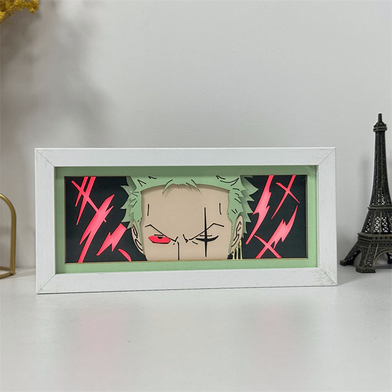 Anime theme RGB paper carving lamp, multi-color mode, remote control dimming