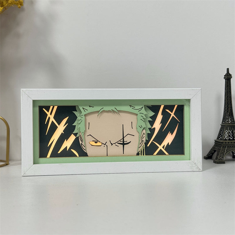 Anime theme RGB paper carving lamp, multi-color mode, remote control dimming