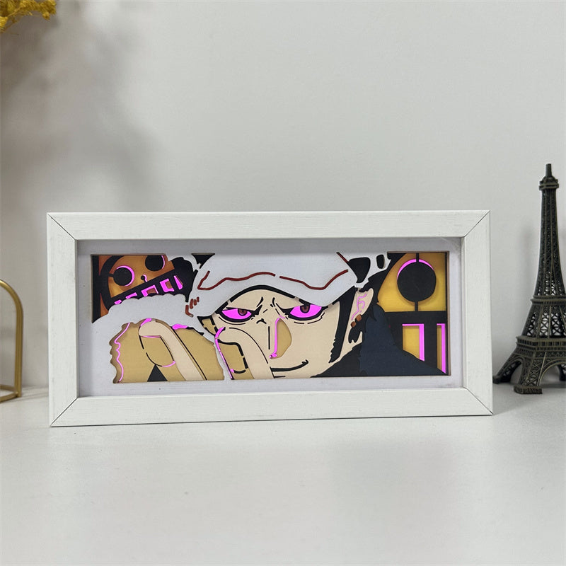 Anime theme RGB paper carving lamp, multi-color mode, remote control dimming