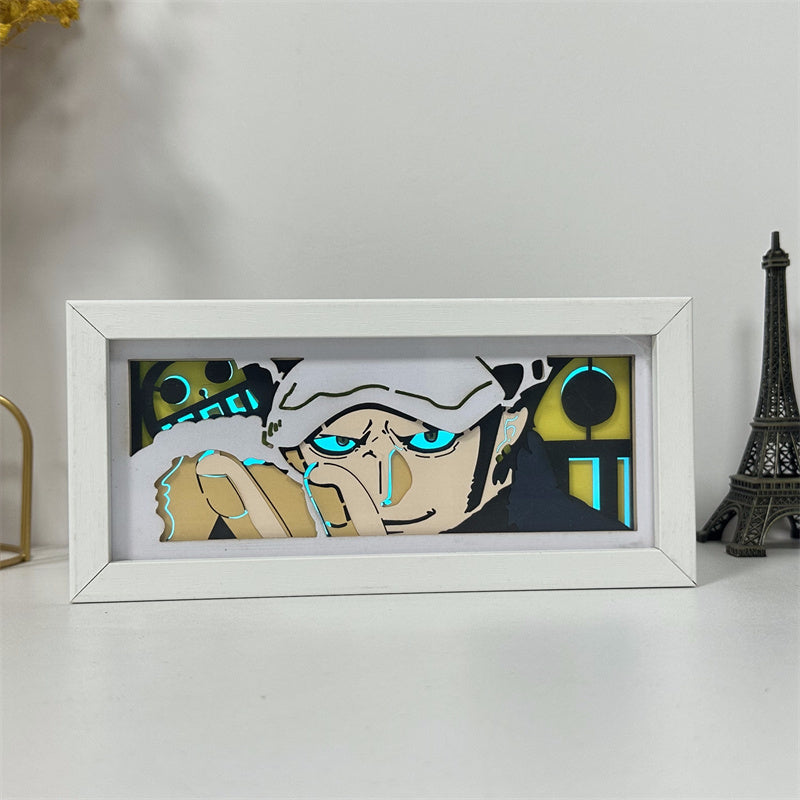 Anime theme RGB paper carving lamp, multi-color mode, remote control dimming