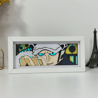 Anime theme RGB paper carving lamp, multi-color mode, remote control dimming