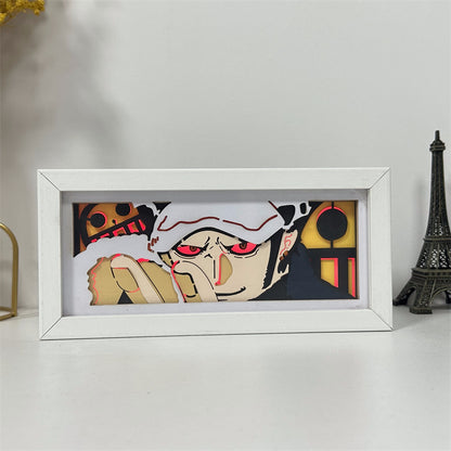 Anime theme RGB paper carving lamp, multi-color mode, remote control dimming