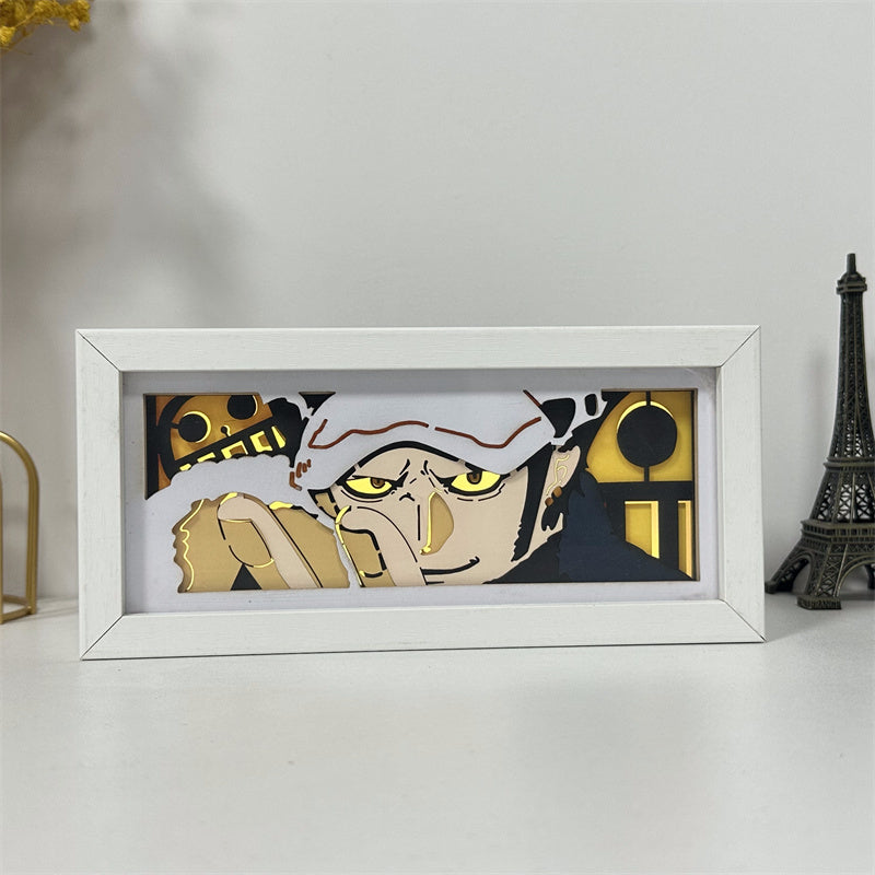 Anime theme RGB paper carving lamp, multi-color mode, remote control dimming