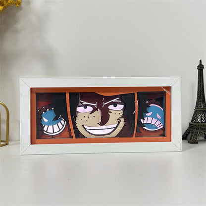 Anime theme RGB paper carving lamp, multi-color mode, remote control dimming