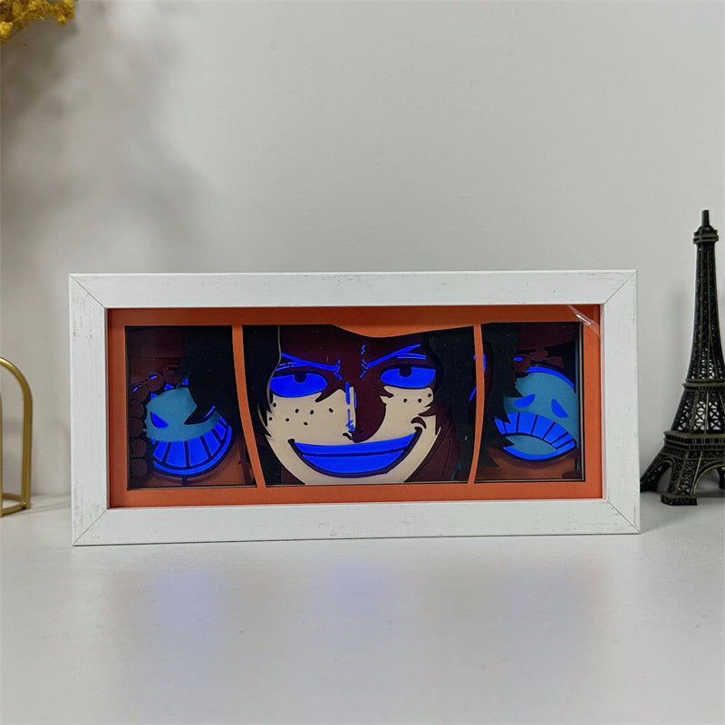 Anime theme RGB paper carving lamp, multi-color mode, remote control dimming