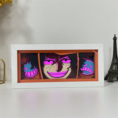 Anime theme RGB paper carving lamp, multi-color mode, remote control dimming