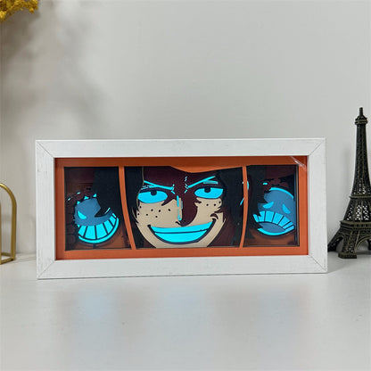 Anime theme RGB paper carving lamp, multi-color mode, remote control dimming