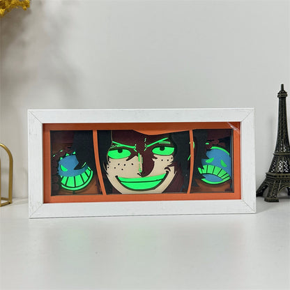 Anime theme RGB paper carving lamp, multi-color mode, remote control dimming