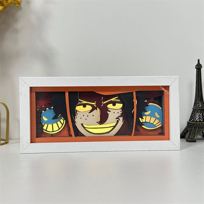 Anime theme RGB paper carving lamp, multi-color mode, remote control dimming