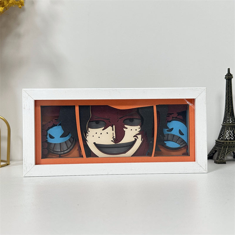 Anime theme RGB paper carving lamp, multi-color mode, remote control dimming