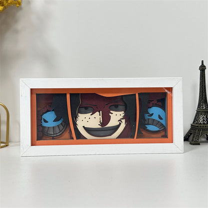 Anime theme RGB paper carving lamp, multi-color mode, remote control dimming