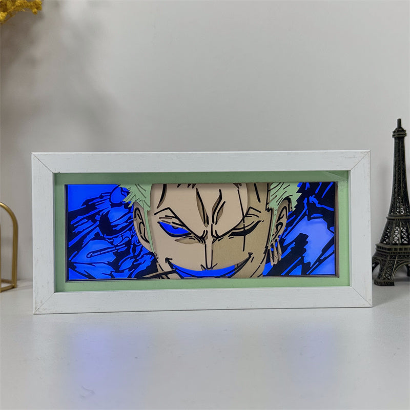 Anime theme RGB paper carving lamp, multi-color mode, remote control dimming