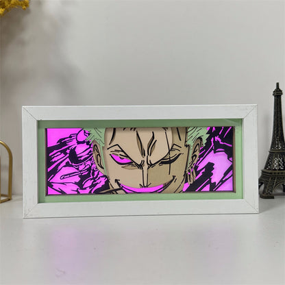 Anime theme RGB paper carving lamp, multi-color mode, remote control dimming