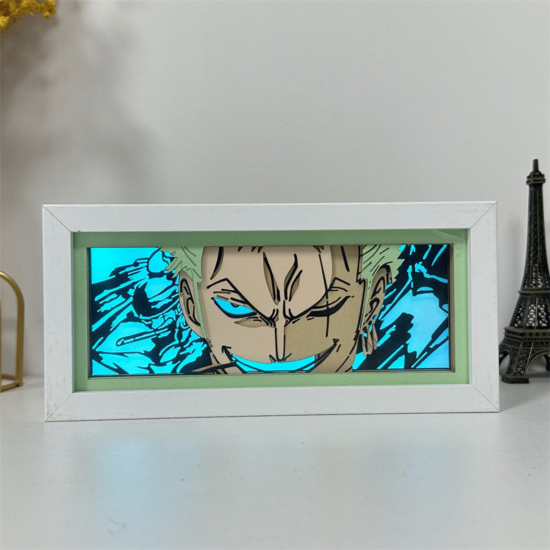 Anime theme RGB paper carving lamp, multi-color mode, remote control dimming