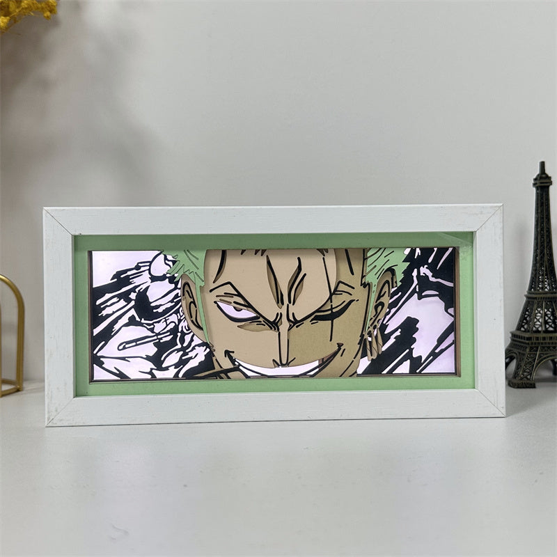 Anime theme RGB paper carving lamp, multi-color mode, remote control dimming