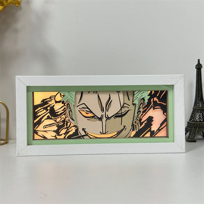 Anime theme RGB paper carving lamp, multi-color mode, remote control dimming