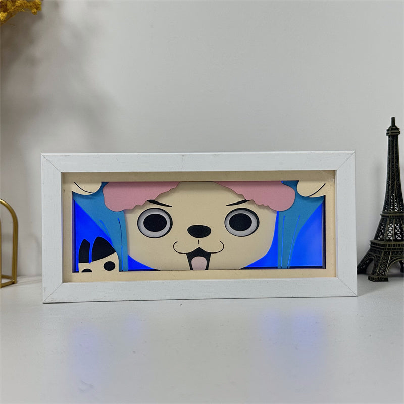 Anime theme RGB paper carving lamp, multi-color mode, remote control dimming