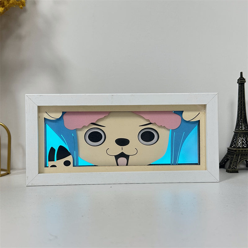 Anime theme RGB paper carving lamp, multi-color mode, remote control dimming