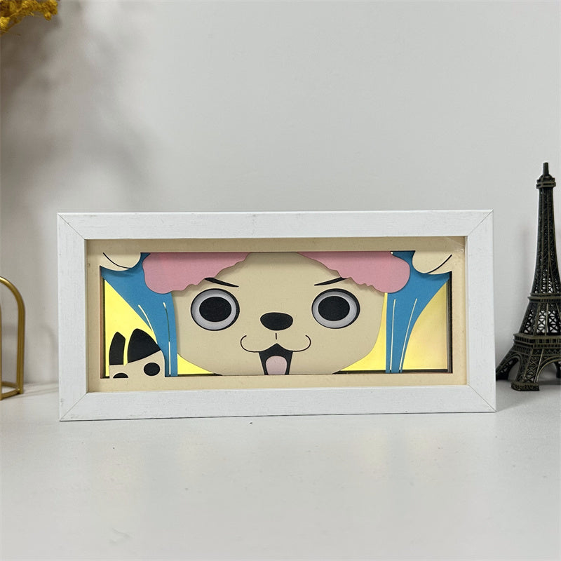 Anime theme RGB paper carving lamp, multi-color mode, remote control dimming