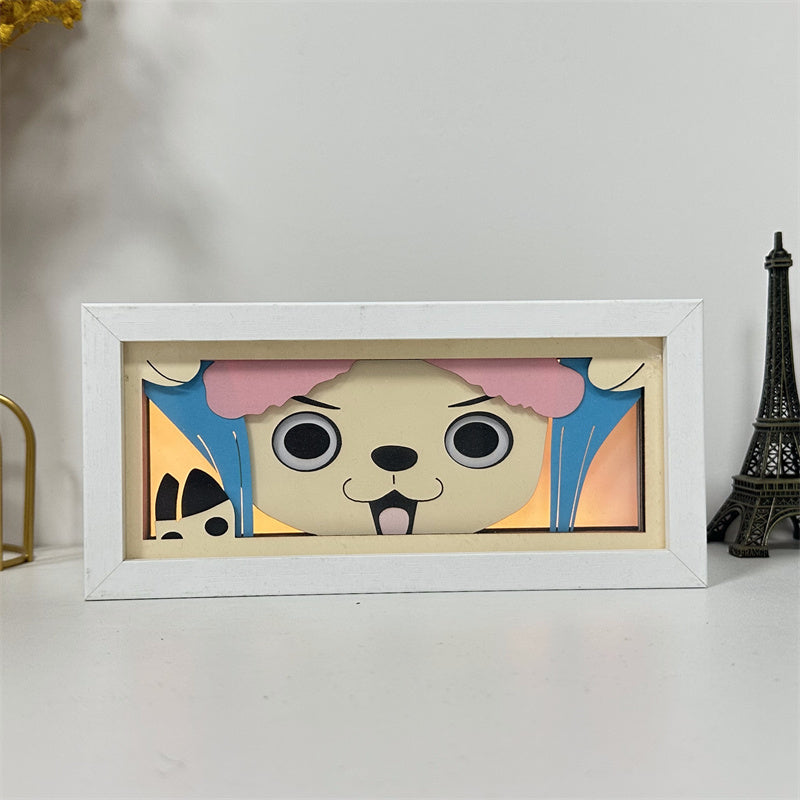 Anime theme RGB paper carving lamp, multi-color mode, remote control dimming