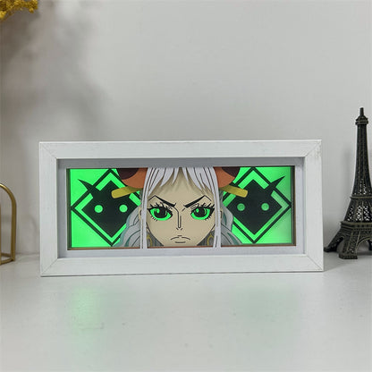 Anime theme RGB paper carving lamp, multi-color mode, remote control dimming