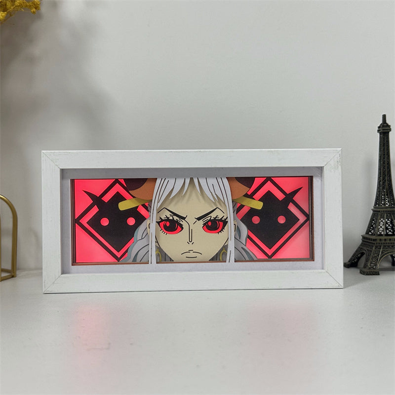 Anime theme RGB paper carving lamp, multi-color mode, remote control dimming