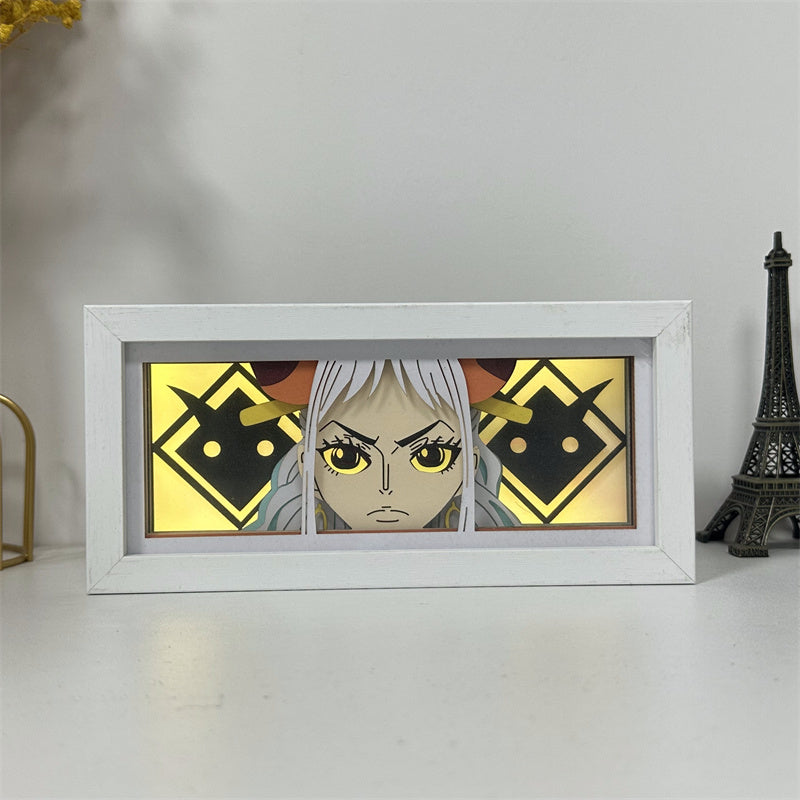 Anime theme RGB paper carving lamp, multi-color mode, remote control dimming