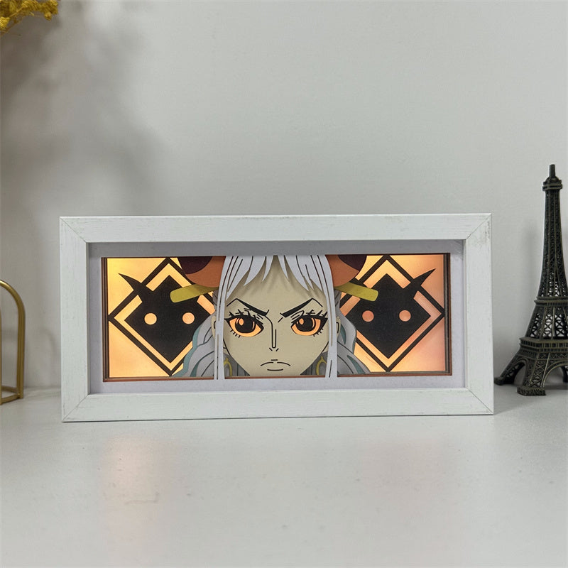 Anime theme RGB paper carving lamp, multi-color mode, remote control dimming