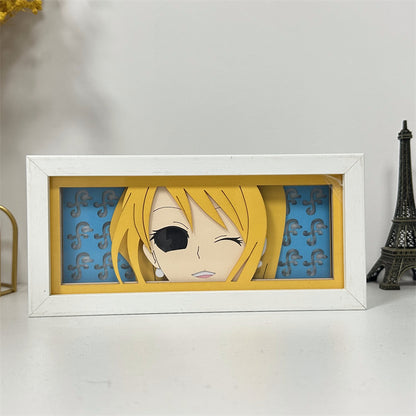 Anime theme RGB paper carving lamp, multi-color mode, remote control dimming