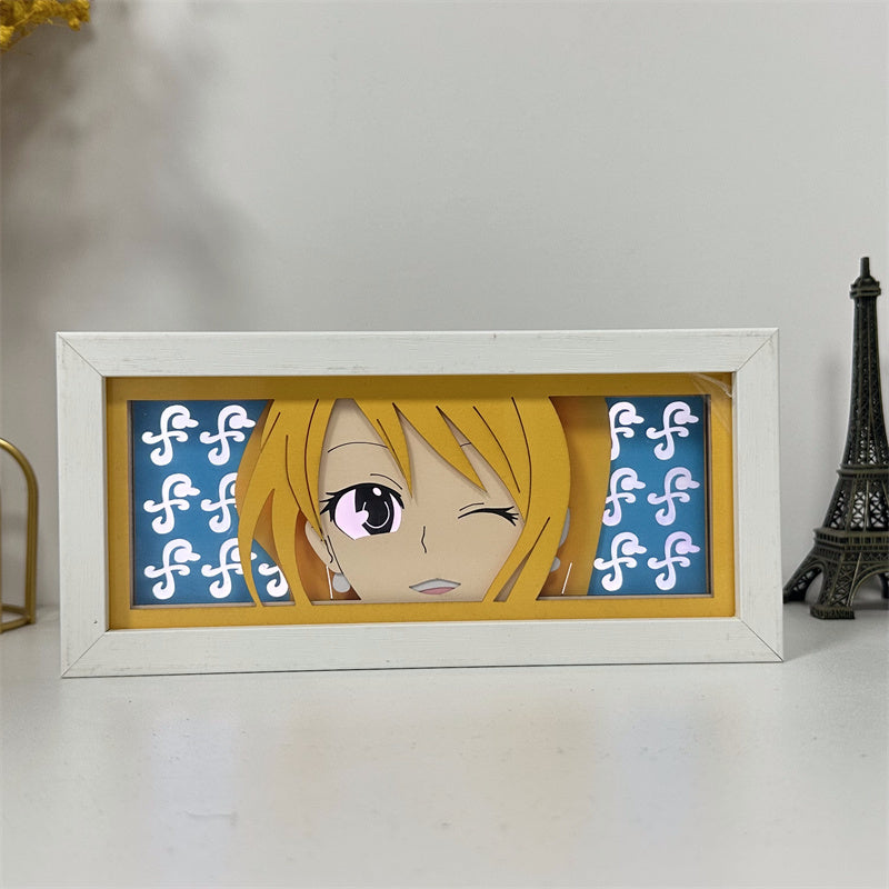 Anime theme RGB paper carving lamp, multi-color mode, remote control dimming