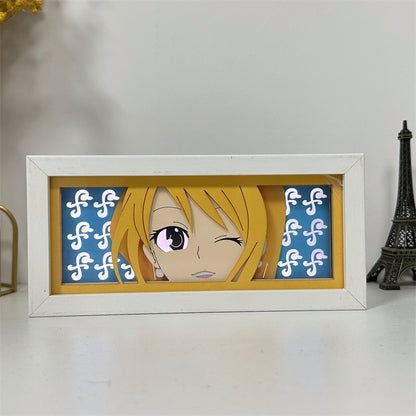 Anime theme RGB paper carving lamp, multi-color mode, remote control dimming