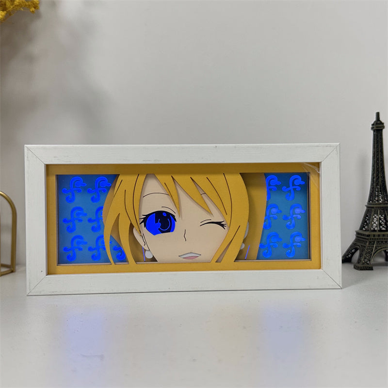 Anime theme RGB paper carving lamp, multi-color mode, remote control dimming