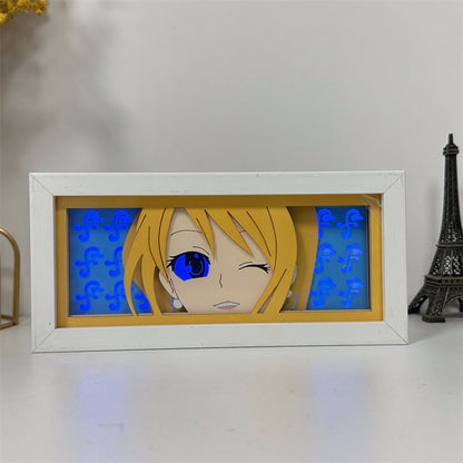 Anime theme RGB paper carving lamp, multi-color mode, remote control dimming