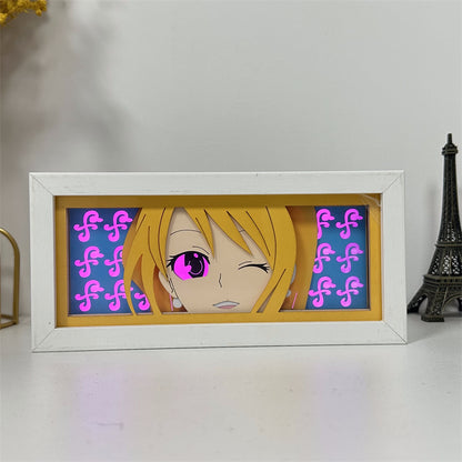 Anime theme RGB paper carving lamp, multi-color mode, remote control dimming