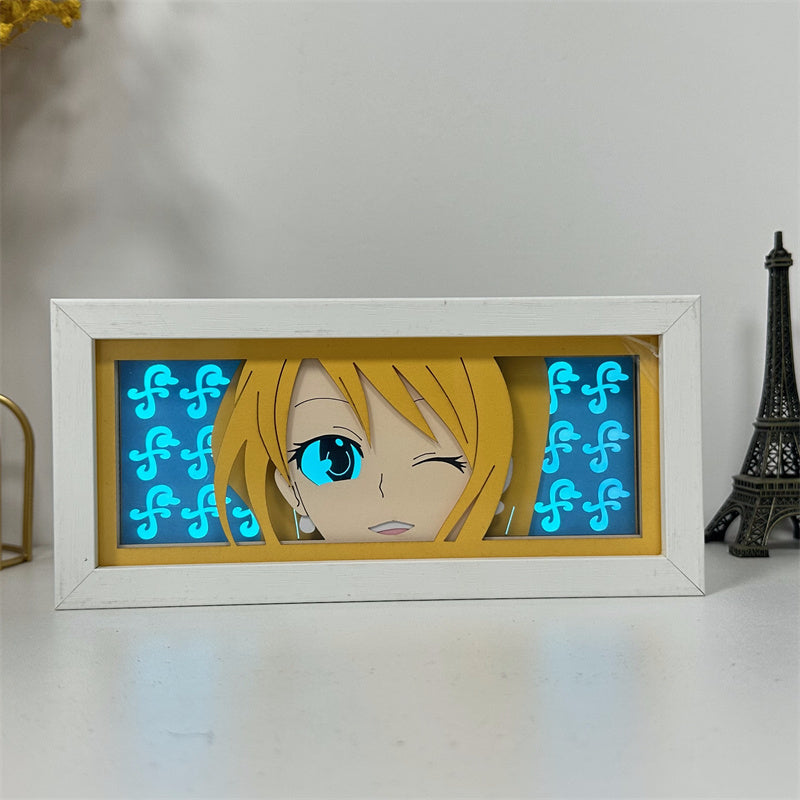 Anime theme RGB paper carving lamp, multi-color mode, remote control dimming