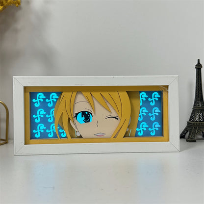 Anime theme RGB paper carving lamp, multi-color mode, remote control dimming