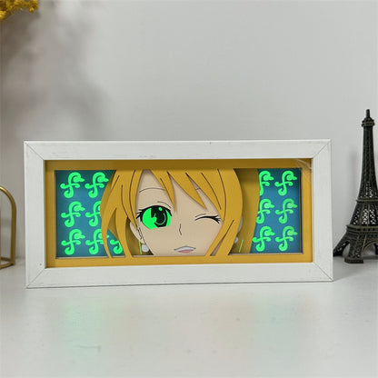 Anime theme RGB paper carving lamp, multi-color mode, remote control dimming