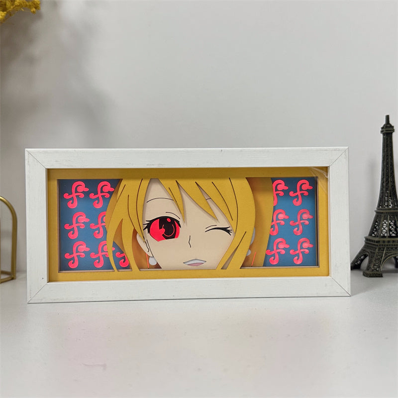 Anime theme RGB paper carving lamp, multi-color mode, remote control dimming