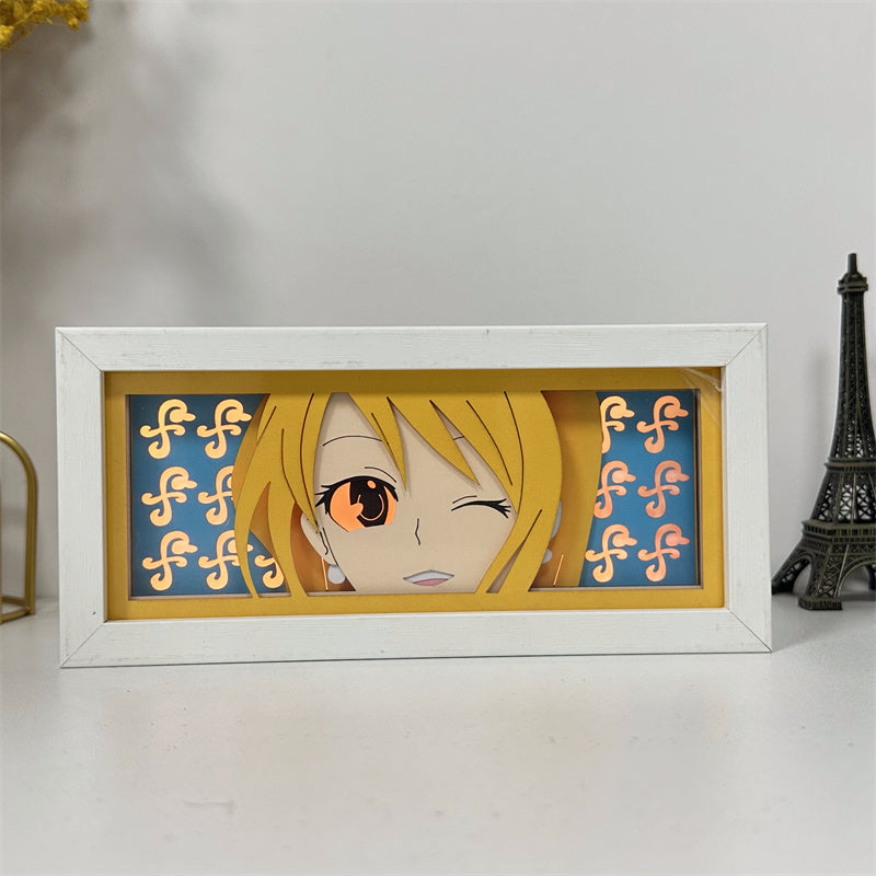 Anime theme RGB paper carving lamp, multi-color mode, remote control dimming