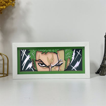 Anime theme RGB paper carving lamp, multi-color mode, remote control dimming